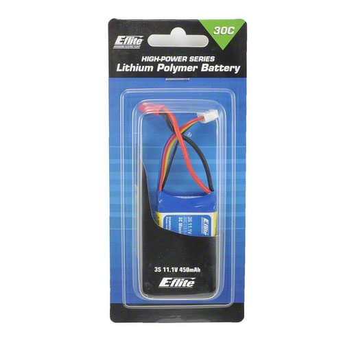 450mAh 3S 11.1V 30C LiPo, 18AWG JST